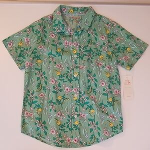 Cat & Jack Green Floral Kids Shirt
